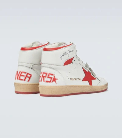 Shop Golden Goose Sky Star High-top Sneakers In White/red