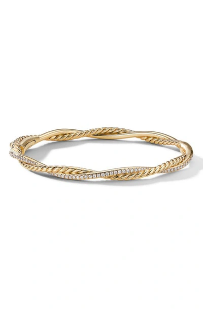 Shop David Yurman Petite Infinity 18k Gold & Pavé Diamond Bracelet In Diamond/ Yellow Gold