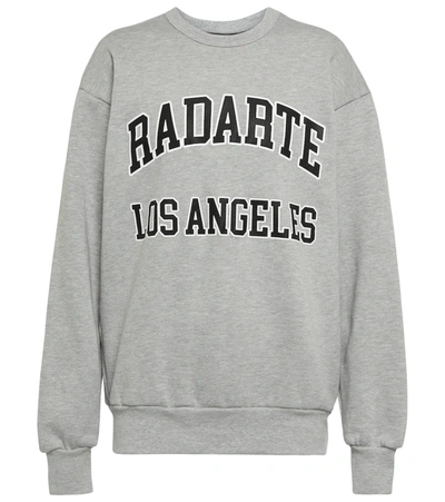 Shop Rodarte Logo Print Jersey Sweatshirt In Light Heather Grey