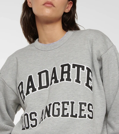 Shop Rodarte Logo Print Jersey Sweatshirt In Light Heather Grey