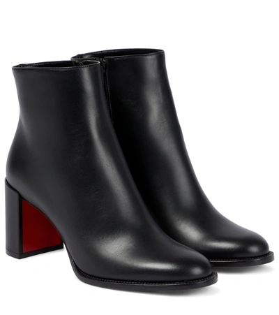Christian Louboutin Womens Black Adoxa 70 Leather Heeled Boots In Black