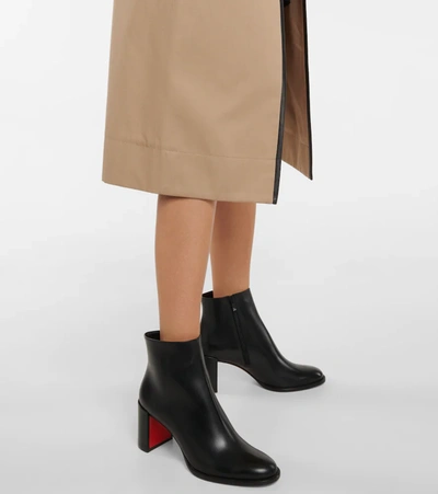 Christian Louboutin Womens Black Adoxa 70 Leather Heeled Boots In Black