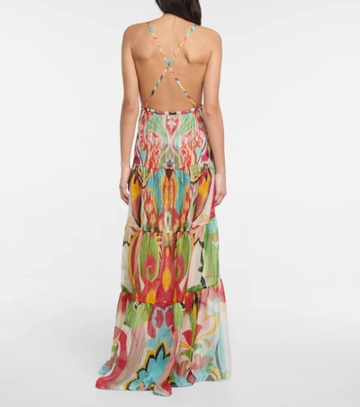 Shop Etro Printed Silk Maxi Dress In Viola