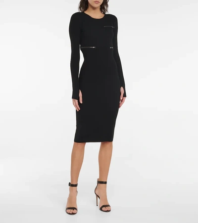 Shop Tom Ford Wool-blend Midi Dress In Black