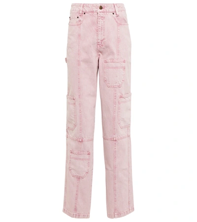 Shop Rotate Birger Christensen Orenda High-rise Slim Jeans In Mauve Mist