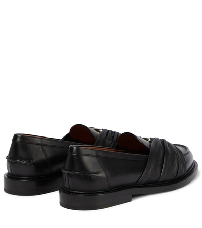 Shop Chloé C Flat Leather Loafer In Black