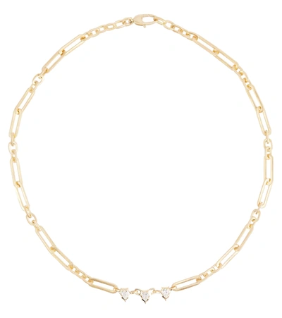 Shop Jade Trau Priscilla 18kt Gold Chain Necklace With Diamonds In Yellow Gold