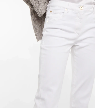 Shop Brunello Cucinelli Mid-rise Slim Jeans In Bianco
