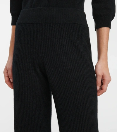 Shop Jardin Des Orangers Ribbed-knit Cashmere Pants In Black