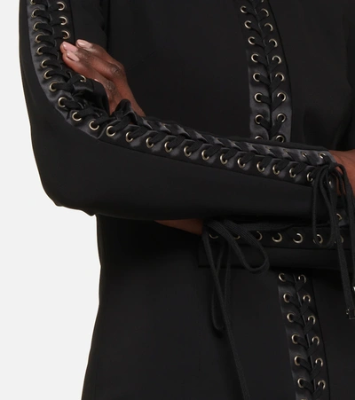 Shop Dolce & Gabbana Lace-up Cady Minidress In Nero