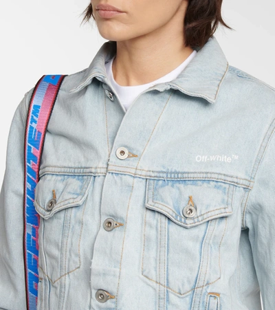 Shop Off-white Diag Cotton Denim Jacket In Blue