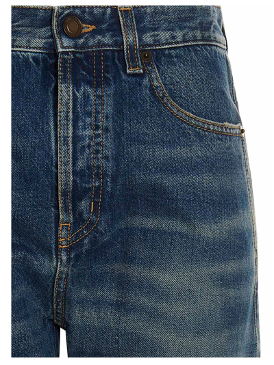 Shop Saint Laurent Washed-effect Jeans In Blue