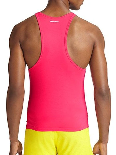 Shop Dsquared2 Cotton Racerback Tank In Pink