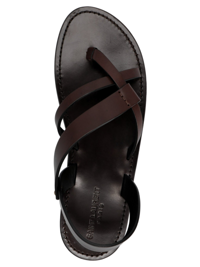 Shop Saint Laurent 'matt' Sandals In Brown