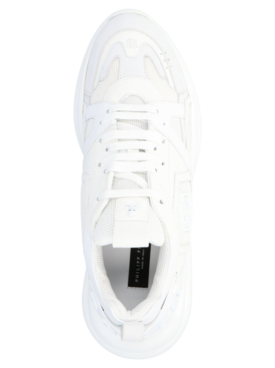 Shop Philipp Plein 'runner Mix' Sneakers In White