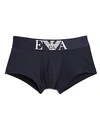 Emporio Armani Stretch Cotton Trunk In Navy