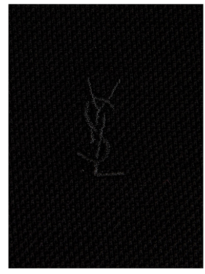 Shop Saint Laurent Logo Polo Shirt In Black