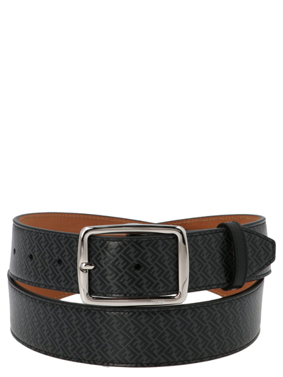 Shop Fendi Regular Belts Leather In Gray