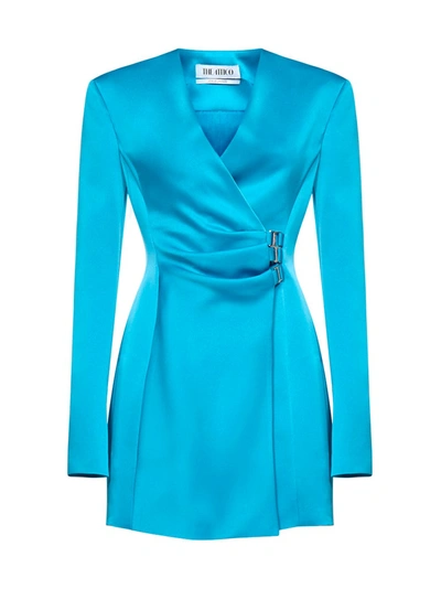 Shop Attico The  Jacqueline Mini Dress In Blue