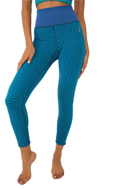 Free People Fp Movement Free Throw Jacquard Ankle Leggings In Wave Rider  Combo