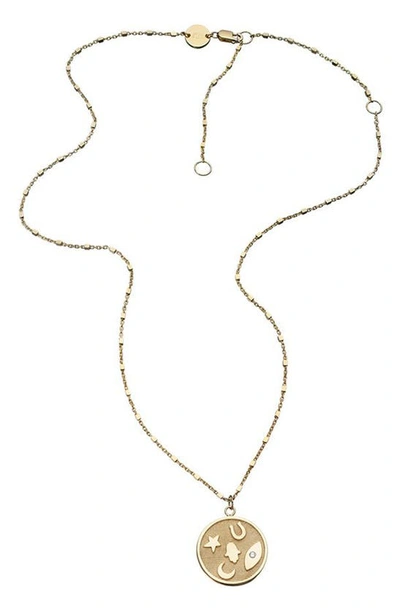 Shop Jennifer Zeuner Rasha Coin Pendant Necklace In Gold Vermeil