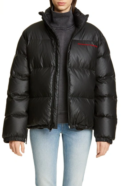 Shop Alexander Wang Chynatown Faux Leather Down Puffer Coat In Black