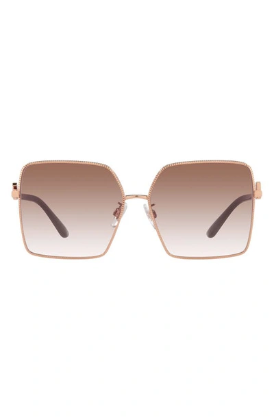 Shop Dolce & Gabbana 60mm Square Sunglasses In Pink Gold/ Gradient Pink