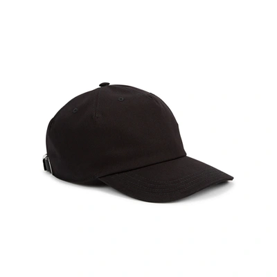 Shop Alexander Mcqueen Black Logo-embroidered Cotton Cap In Black And White