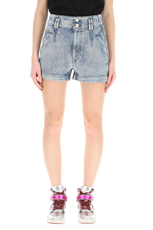 MARANT ÉTOILE stonewashed denim shorts - Blue