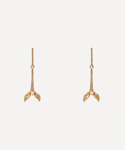 Shop Annoushka 18ct Gold Tulip Diamond Drop Earrings