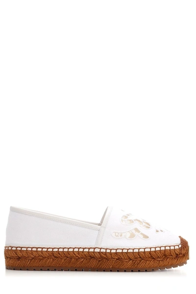 Shop Dolce & Gabbana Embroidered Canvas Espadrilles In White
