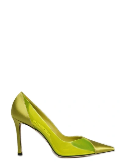 Shop Jimmy Choo Cass 95 Pointed Toe Pumps In Green
