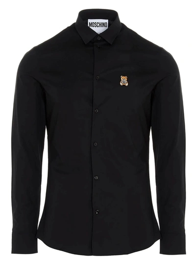 Shop Moschino Teddy Patch Shirt In Black
