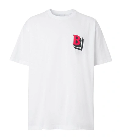 Shop Burberry Cotton Oversized Logo T-shirt In White