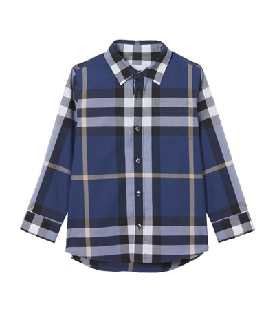 Shop Burberry Kids Vintage Check Shirt (3-14 Years) In Blue