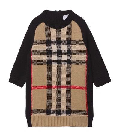 Shop Burberry Kids Vintage Check Sweater Dress (6-18 Months) In Brown