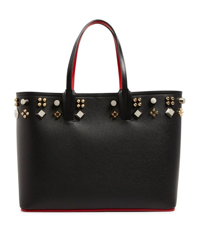 Shop Christian Louboutin Cabata Small Leather Tote Bag In Red