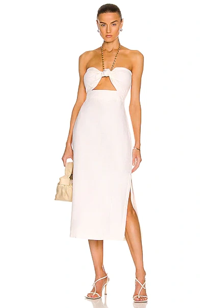 Shop Adriana Degreas Montaigne Cut-out Midi Dress In Off White