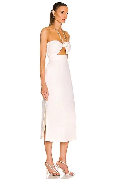 Shop Adriana Degreas Montaigne Cut-out Midi Dress In Off White