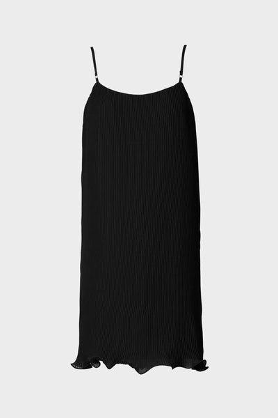 Shop Milly Wilhemina Pleated Mini Dress In Black