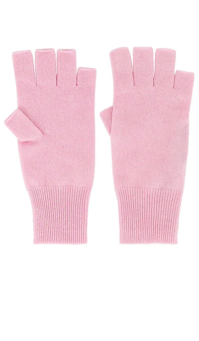Shop Autumn Cashmere Fingerless Gloves In Pink