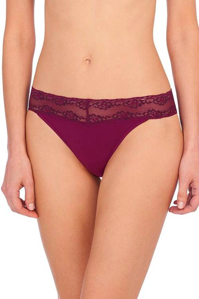 Shop Natori Intimates Bliss Perfection One-size Thong In Port/sumac