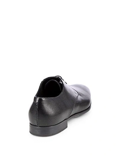 Shop Giorgio Armani Stamped Leather Lace-up Shoes In Black