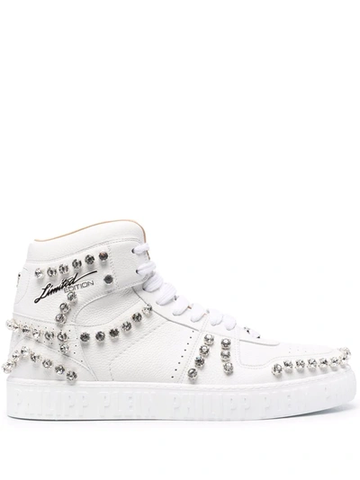 Philipp Plein Crystal-embellished High-top Sneakers In White
