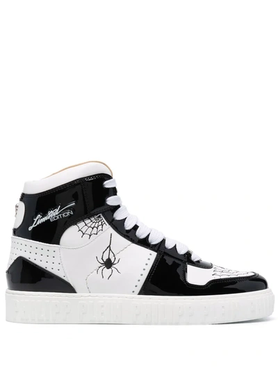 Shop Philipp Plein Leather High-top Sneakers In White