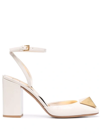 Valentino One Stud 90mm Patent-leather Pumps In Neutrals