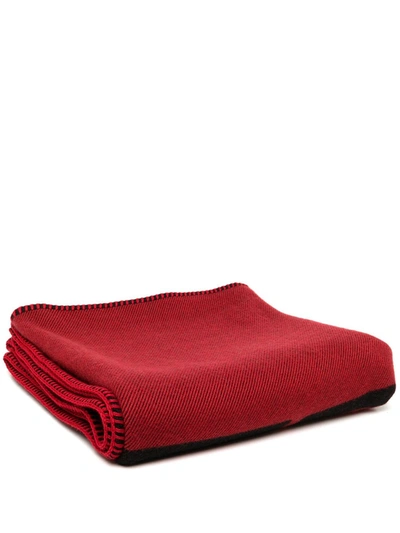 Shop Givenchy Logo-print Wool Blanket In Red