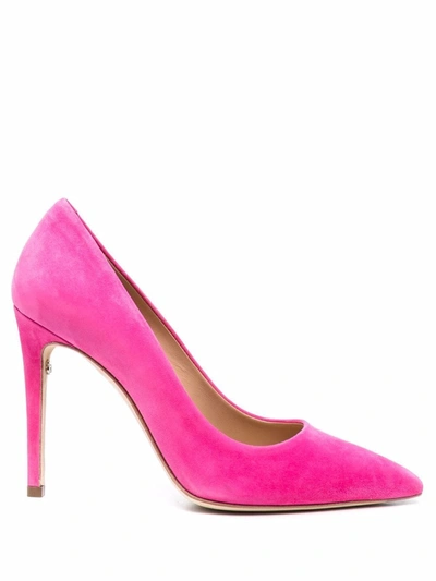 Shop Ferragamo Pointed Leather Pumps In Pink