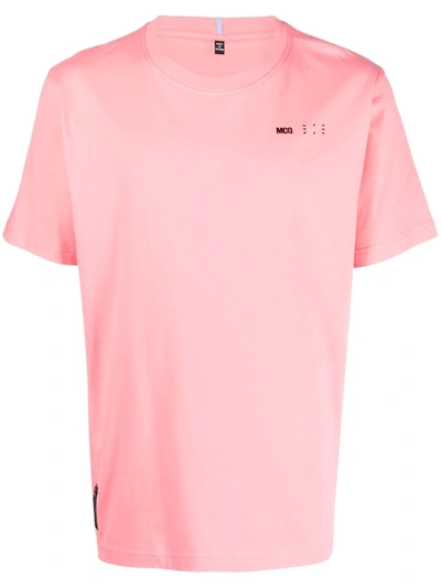 Shop Mcq By Alexander Mcqueen Logo-embroidered Cotton T-shirt In Pink