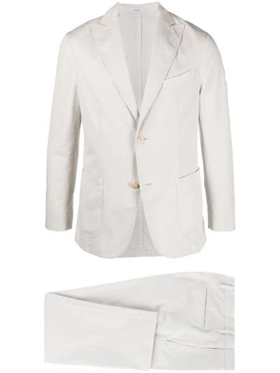 Shop Boglioli Single-breasted Cotton Suit In Neutrals